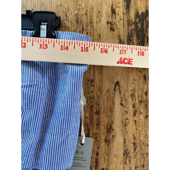 Iris Womens Striped Blue Sleeveless Dress With Tie-Front Detail Cotton Large NEW - Picture 7 of 8